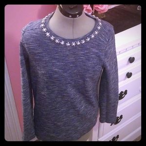 Embellished neckline J.Crew sweater